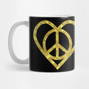 GOLD Love And Peace Activist Mug